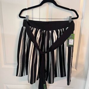 Unique Vintage Black and White Striped Skirt